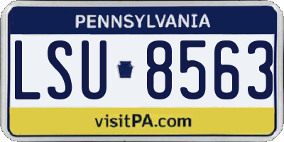 PA license plate LSU8563