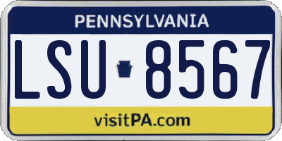 PA license plate LSU8567