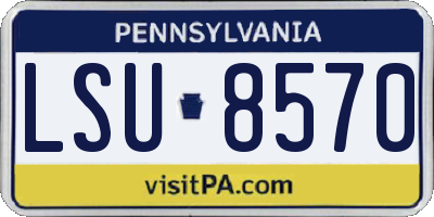 PA license plate LSU8570