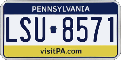 PA license plate LSU8571
