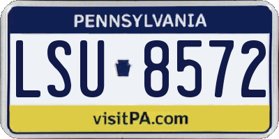 PA license plate LSU8572