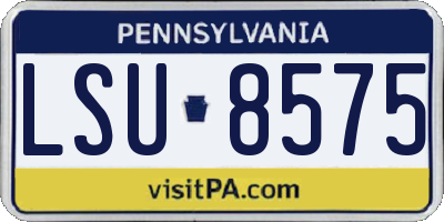 PA license plate LSU8575