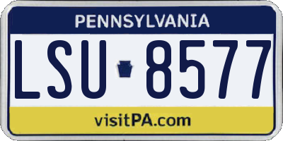 PA license plate LSU8577