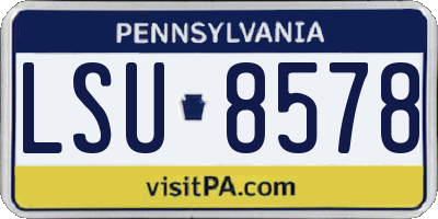 PA license plate LSU8578