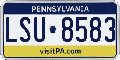 PA license plate LSU8583