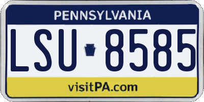 PA license plate LSU8585