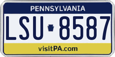 PA license plate LSU8587
