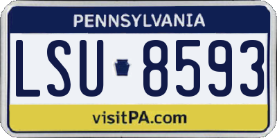 PA license plate LSU8593