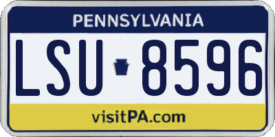 PA license plate LSU8596