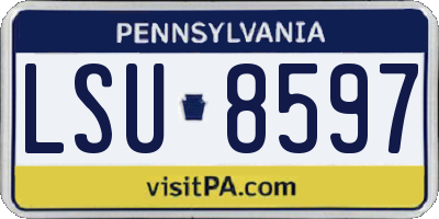 PA license plate LSU8597
