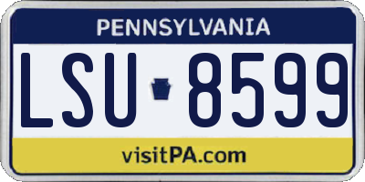 PA license plate LSU8599