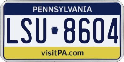PA license plate LSU8604