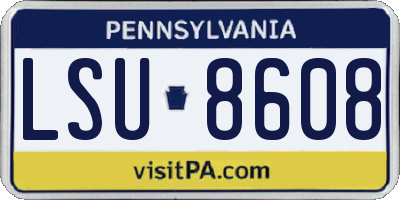 PA license plate LSU8608