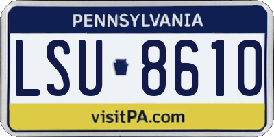 PA license plate LSU8610