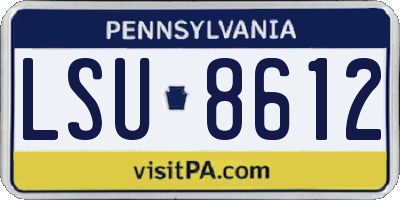 PA license plate LSU8612
