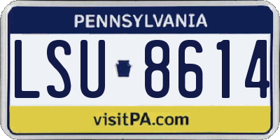 PA license plate LSU8614