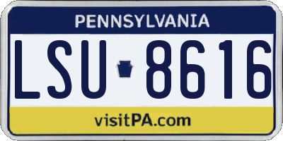 PA license plate LSU8616