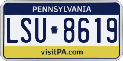 PA license plate LSU8619