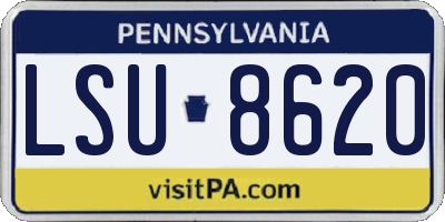 PA license plate LSU8620