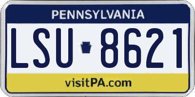 PA license plate LSU8621