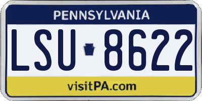 PA license plate LSU8622
