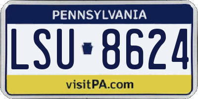 PA license plate LSU8624