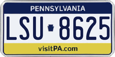 PA license plate LSU8625
