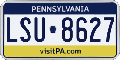 PA license plate LSU8627