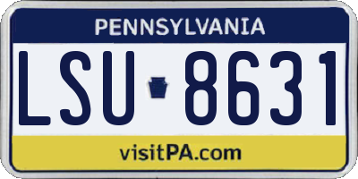 PA license plate LSU8631