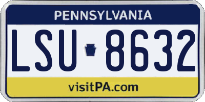 PA license plate LSU8632