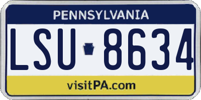 PA license plate LSU8634