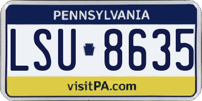 PA license plate LSU8635