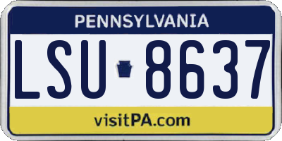 PA license plate LSU8637