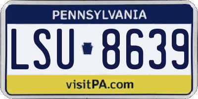 PA license plate LSU8639