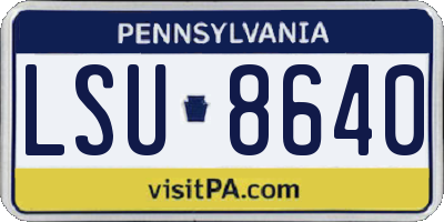 PA license plate LSU8640