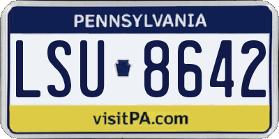 PA license plate LSU8642