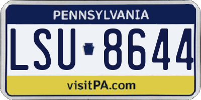 PA license plate LSU8644