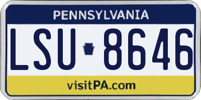 PA license plate LSU8646