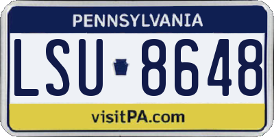 PA license plate LSU8648