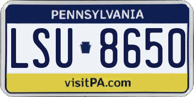 PA license plate LSU8650