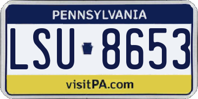 PA license plate LSU8653