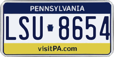 PA license plate LSU8654