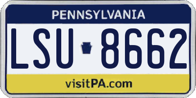 PA license plate LSU8662