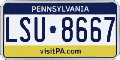 PA license plate LSU8667