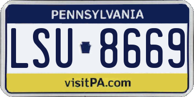 PA license plate LSU8669