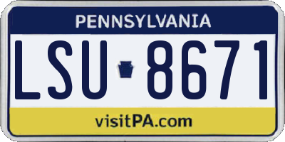 PA license plate LSU8671