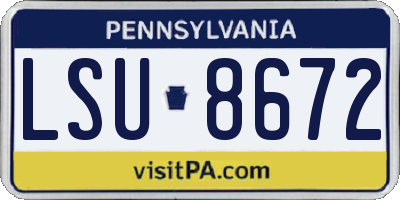 PA license plate LSU8672