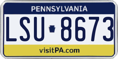 PA license plate LSU8673