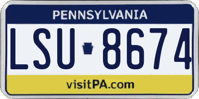 PA license plate LSU8674