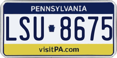 PA license plate LSU8675